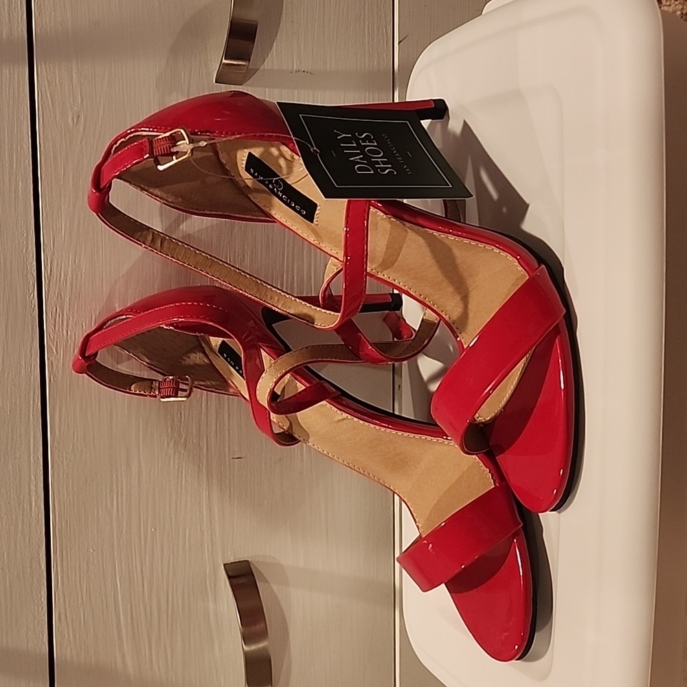 Daily Shoes Red Patent Heels